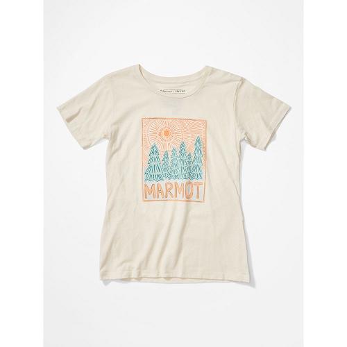 Marmot Woodblock Clothes - Womens T-Shirts Khaki CA1270493 Canada